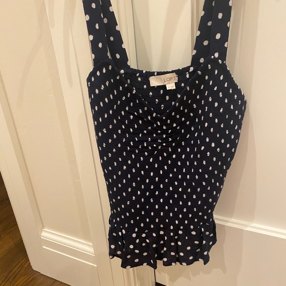 Ann Taylor Loft polka Dot tank blouse